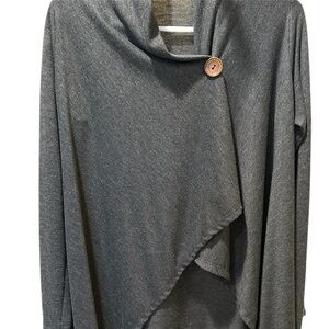 Gray Women's Drape Front Jacket